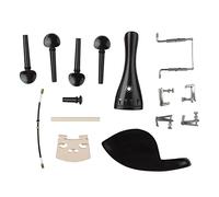 Accesorios para Violín de Ébano 15 Piezas incluyendo Pieza Trasera, Cuerda de Cola, Botón Final, Clavija de Afinación, Afinador Fino, Puente y Mentonera para Violín