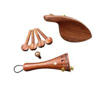 Accesorios para violín Juego Completo De Accesorios Para Violín De Palisandro Rojo, Clavijas/poste Trasero/tablero De Cuerdas Con Cuerda Trasera, Ajuste Fino 4/4(A)