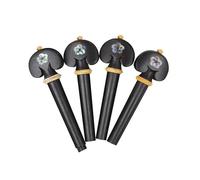 accesorios para violín para principiantes Piezas Universales Para Violín, 4 Uds. 3/4 4/4 Eje De Cuerda Cabezal Protector Carcasa Blanca De Ébano Tallada A Mano(B)