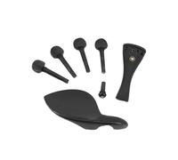 Accesorios para violín Un Juego De Accesorios Para Violín De Ébano, Placas De Cordal+4 Clavijas+mentonera+perilla Piezas Profesionales Para Violín 4/4 3/4 1/2 1/4(1/4)