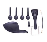 Accesorios para violín Violín De Ébano Puro Juego Completo De Accesorios Clavijas Perillas De Cuerda Pieza Trasera Tornillos De Apoyo Para La Barbilla Piezas De Violín De Cuerda Trasera(4/4)