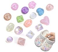 Accesorios para zapatos de mujer, 16 brillantes zapatos de resina Crocs Charms clog lindos zapato decorados Charms para Girls Teen Women zapatos brillantes Charm Crocs para clog Hole slippers