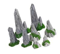 Accesorios para zonas de relajación 8 pequeñas rocas artificiales para exhibición en interiores Arreglos de árboles Paisajes en miniatura Exhibiciones de bonsái y paisajes interiores creativos