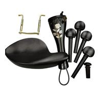 Accesorios profesionales para violín, clavijas de Hardware, pieza trasera con incrustaciones de concha, soporte de barbilla de flor con tornillo de soporte accesorios violín (Color : Violin Parts 3)