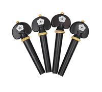 accesorios profesionales para violín Piezas Universales Para Violín, 4 Uds. 3/4 4/4 Eje De Cuerda Cabezal Protector Carcasa Blanca De Ébano Tallada A Mano(A)