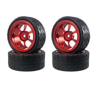 Accesorios RC Compatible con MJX para Hyper Go 1/14 14301 14303 Control Remoto RC Modificación Coche Actualización para Cubo De Rueda Metal Conector Neumático Piezas De Repuesto(Red)