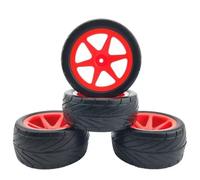 Accesorios RC para 1/10 para HPI WR8 Running Broker 4 Neumáticos Vehículos Todoterreno Carretera Desinflados Piezas Actualización para LC(Red)