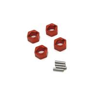 Accesorios RC para 1/24 para FCX24 1/18 para FCX18 para Eazyrc para RocHobby 4 Uds. Adaptador para Cubo Hexagonal De Rueda De Metal De 7mm Accesorios De Piezas De Mejora De Coche RC(Red)