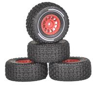 Accesorios RC para Arrma 1/14 para Mojave 4 Piezas De 65 Mm 1/14 Accesorios Neumáticos Camión Recorrido Corto Rueda Hexagonal 12 Mm Piezas De Reparación para Coche RC(Red)