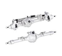 Accesorios RC para Axial para SCX10 II VS4-10 1/10 RC Car Crawler Piezas De Actualización Eje De Aluminio Aleación Ejes Rectos Delanteros Y Traseros(Silver,Front Rear)