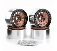 Accesorios RC para Axial para SCX10 para Wraith para Capra RR10 RBX10 para TRAXXAS para TRX4 D90 1/10 RC Carrero Carrero 4 PCS Metal 2.2 "Borde De La Rueda De La Rueda De Cuentas(Brown)
