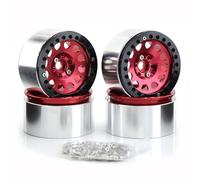 Accesorios RC para Axial para SCX10 para Wraith para Capra RR10 RBX10 para TRAXXAS para TRX4 D90 1/10 RC Carrero Carrero 4 PCS Metal 2.2 "Borde De La Rueda De La Rueda De Cuentas(Red)