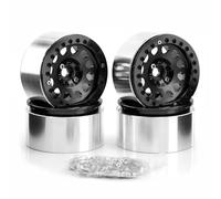 Accesorios RC para Axial para SCX10 para Wraith para Capra RR10 RBX10 para TRAXXAS para TRX4 D90 1/10 RC Carrero Carrero 4 PCS Metal 2.2 "Borde De La Rueda De La Rueda De Cuentas(Black)