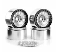 Accesorios RC para Axial para SCX10 para Wraith para Capra RR10 RBX10 para TRAXXAS para TRX4 D90 1/10 RC Carrero Carrero 4 PCS Metal 2.2 "Borde De La Rueda De La Rueda De Cuentas(Silver)