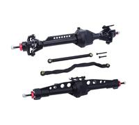 Accesorios RC para Axial para SCX10 Pro 1/10 RC Crawler Juego Completo De Mejora, Piezas Aluminio CNC Integradas Ejes Rectos Delanteros Traseros(Black,Front Rear)