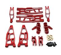 Accesorios RC para FS para Racing para Tank para Atom para Sharks para Leopard para Focus 6S 1/8 RC Coche Metal Brazo Suspensión Delantera Y Trasera Bloque De Dirección Piezas Mejora(Red)