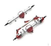 Accesorios RC para MN para MN82 LC79 para MN78 1/12 RC Car Model Parts Metal Upgrade Front and Rear Eje Ensamblajes Negro Rojo para Plata(Red,1 Set)
