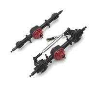 Accesorios RC para MN para MN82 LC79 para MN78 1/12 RC Car Model Parts Metal Upgrade Front and Rear Eje Ensamblajes Negro Rojo para Plata(Black,1 Set)