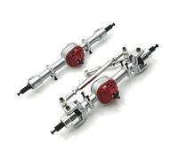 Accesorios RC para MN para MN82 LC79 para MN78 1/12 RC Car Model Parts Metal Upgrade Front and Rear Eje Ensamblajes Negro Rojo para Plata(Silver,1 Set)
