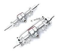 Accesorios RC para MN128 MN86 G500 RC Coche Repuestos Metálicos para Ejes Delantero Trasero Conjunto Diferencial Negro Rojo Plateado(Silver)
