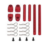 Accesorios RC para Tamiya para TT-02 1/10, Soportes De Poste De Carrocería Ensamblados Metal, Carcasa Coche con Clips R, Pieza De Columna Fijación, Modelo para Piezas Mejora Coche RC(Red)