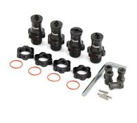 Accesorios RC para Traxxas 1/10 para Slash para Rustler para Stampede 2WD 4X4 Metal Extendido 17mm Rueda Estriada Adaptador para Cubo Hexagonal RC Actualización De Coche Piezas(Black)