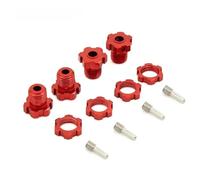 Accesorios RC Para Traxxas Para E-Revo Para Revo 3.3 Para E-Maxx Para Summit Para Slayer Para Pro 4X4 1/10 4 Piezas 17 Mm Con Tuerca Para Cubo Rueda Estriada RC Monster Truck(Red)