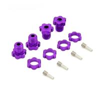 Accesorios RC Para Traxxas Para E-Revo Para Revo 3.3 Para E-Maxx Para Summit Para Slayer Para Pro 4X4 1/10 4 Piezas 17 Mm Con Tuerca Para Cubo Rueda Estriada RC Monster Truck(Purple)