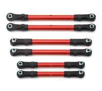 Accesorios RC para Traxxas para Slash para Hoss para Rustler para Stampede 4x4 1/10 Tensores Metal Varilla Tracción Varilla Enlace Conjunto De Varillas Dirección Piezas Mejora Coche RC(Red)