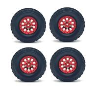 Accesorios RC Para WPL C14 C24 B14 B24 B36 Para MN D90 Para MN99S 4 Uds. Llanta De Para Cubo De Rueda Con Abalorios De Metal Neumático De Goma De 71mm Piezas De Mejora De Coche RC(Red)