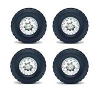 Accesorios RC Para WPL C14 C24 B14 B24 B36 Para MN D90 Para MN99S 4 Uds. Llanta De Para Cubo De Rueda Con Abalorios De Metal Neumático De Goma De 71mm Piezas De Mejora De Coche RC(Silver)