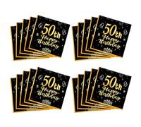 Accesorios resistentes para fiestas temáticas de números dorados y negros, que incluyen servilletas y decoraciones de, accesorios para celebraciones, elementos esenciales para la fiesta de del