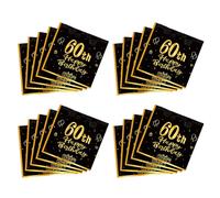 Accesorios resistentes para fiestas temáticas de números dorados y negros, que incluyen servilletas y decoraciones de, accesorios para celebraciones, elementos esenciales para la fiesta de del