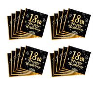 Accesorios resistentes para fiestas temáticas de números dorados y negros, que incluyen servilletas y decoraciones de, accesorios para celebraciones, elementos esenciales para la fiesta de del