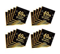 Accesorios resistentes para fiestas temáticas de números dorados y negros, que incluyen servilletas y decoraciones de, accesorios para celebraciones, elementos esenciales para la fiesta de del