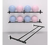 Accesorios Soporte de Pared para Pelotas de Yoga de Metal, Estantes de Almacenamiento de Bolas de Yoga para Estudio de Gimnasio en Casa, Balones de Estabilidad+ (Length- 124 cm (48 7/8"))