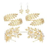 Accesorios - Tiara de novia con manguito, kit de joyas que incluye pendientes de gota y cinta para el pelo | Roman Festival Kee for Women Event Styling, baile de máscaras, ceremonia de disfraz o