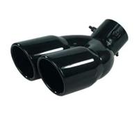 Accesorios Universales Para Auto Entrada Doble Salida Trasera Tubo De Escape Acero Inoxidable Entrada De 63 Mm Salida De 76 Mm(Curved bright black)