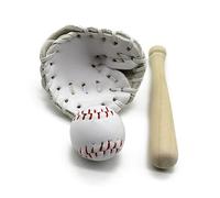 Accesorios versátiles para sesiones de fotos de estudio, hogar, juego de 3 piezas de bate de béisbol y guantes para disparos creativos, pelota de núcleo sólido