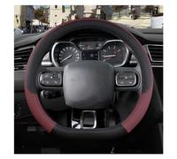 Accesorios Volante Protector para Volante Coche En Forma O, Cuero PU En Forma D para Citroen para Berlingo para E-Berlingo para Berlingo XL Funda Volante Coche(D Shape Wine Red)