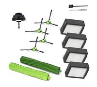 Accesorios y piezas de repuesto para iRobot Roomba j7 i7 i6 i3 i4 i2 i5 i8 i1+/Plus e5 e6 y serie I E J - 1 cepillo de rodillos de goma, 1 rueda giratoria, 4 filtros, 4 cepillos laterales negros.