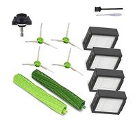Accesorios y piezas de repuesto para iRobot Roomba j7 i7 i6 i3 i4 i2 i5 i8 i1+/Plus e5 e6 y serie I E J - 1 cepillo de rodillos de goma, 1 rueda giratoria, 4 filtros, 4 cepillos laterales negros.