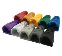 Accessbuy 100 piezas de colores mezclados CAT5E CAT6 RJ45 cable de red Ethernet alivio de tensión botas de cable conector cubierta
