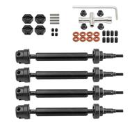Accessori Mejoras RC para Arrma 3S Big para Rock V2 para Granite para Senton para Vorteks 1/10 4 Piezas Eje Transmisión Delantero Trasero Metal CVD Piezas Actualización(Black)