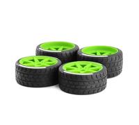 Accessori Mejoras RC para Arrma para Felony para FSR GT 1/7 4 Neumáticos 17 Mm Rueda Hexagonal Piezas De Mejora para Coche RC 53/107 42/100(Green)