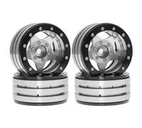 Accessori Mejoras RC para Axial para SCX10 para TRX4 para Redcat Tornado 1,9 ''Metal Beadlock Ruedas Llantas con Orificios Todoterreno Aleación RC Actualización(Silver)