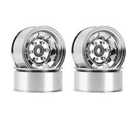 Accessori Mejoras RC para Axial para Yeti Jr 90069 D90 TF2 para Tamiya CC01 LC70 para MST 1/10 4 Uds 1,55 Llanta Metal Beadlock para Cubo Coche Trepador Control Remoto(Silver)
