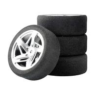 Accessori Mejoras RC para HSP para HPI 1/10 Neumáticos Esponja Y Llantas con 3mm Compensación Y 12mm Hexagonal RC Carretera Modelo Coche Carreras Accesorios Juguetes(A Silver)
