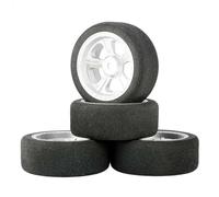 Accessori Mejoras RC para HSP para HPI 1/10 Neumáticos Esponja Y Llantas con 3mm Compensación Y 12mm Hexagonal RC Carretera Modelo Coche Carreras Accesorios Juguetes(B Silver)