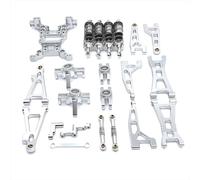 Accessori Mejoras RC para MJX 16207 16208 16209 16210 H16 Actualización De Metal Haz Principal Amortiguador Hidráulico Varilla Tracción Kit De Copa De Dirección Piezas Repuesto Coche RC(Silver)